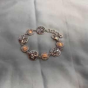 Brighton Two Tone Square- Circle Link bracelet